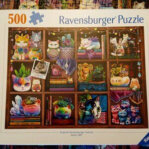 Ravensburger Puzzle "Cubby Cats and Succulents" (2024) 500 Pieces